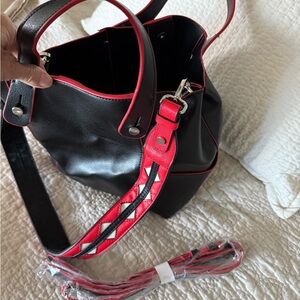 Cute Black and Red Women's Bag faux leather